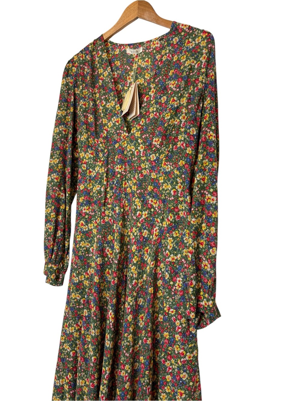 Doen Charleston Dress Long Green Valley Floral Long Sleeve XXL NWT - Picture 13 of 15